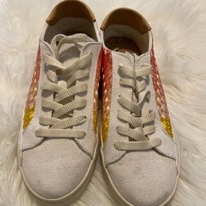 Soludos Canvas Pink And Yellow Stitching